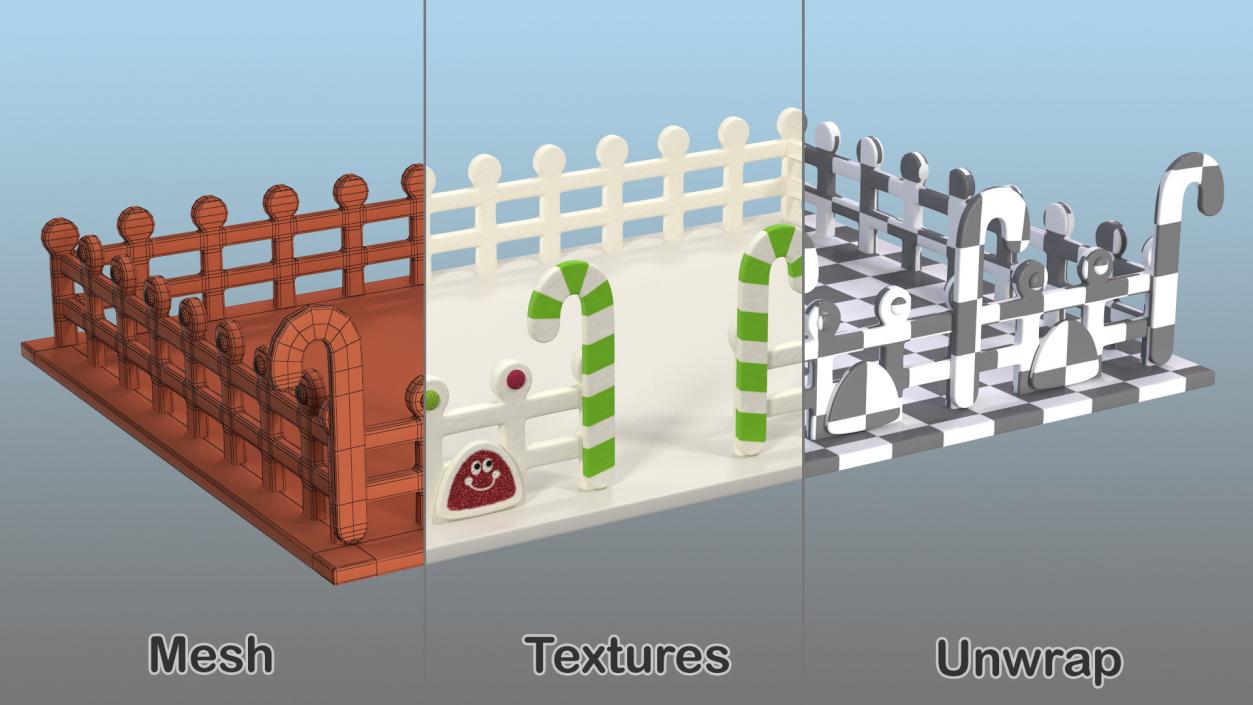 3D Cookie Dough Fence model