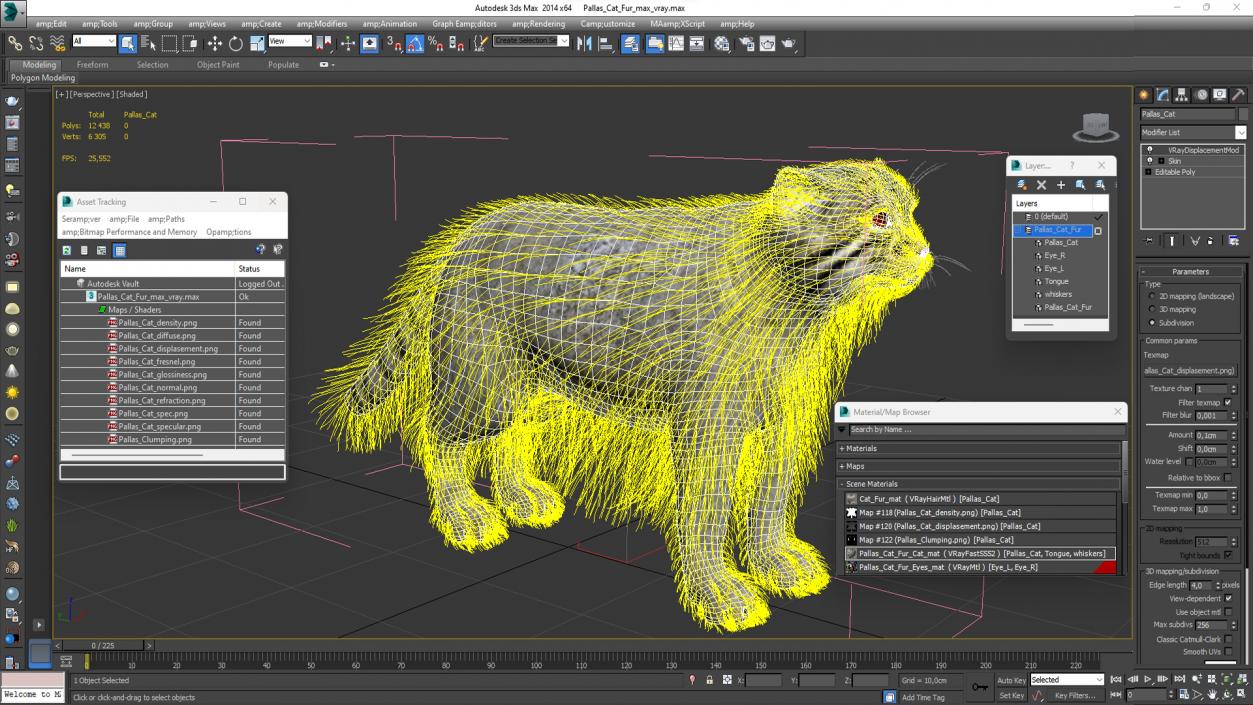 3D Pallas Cat Fur Rigged