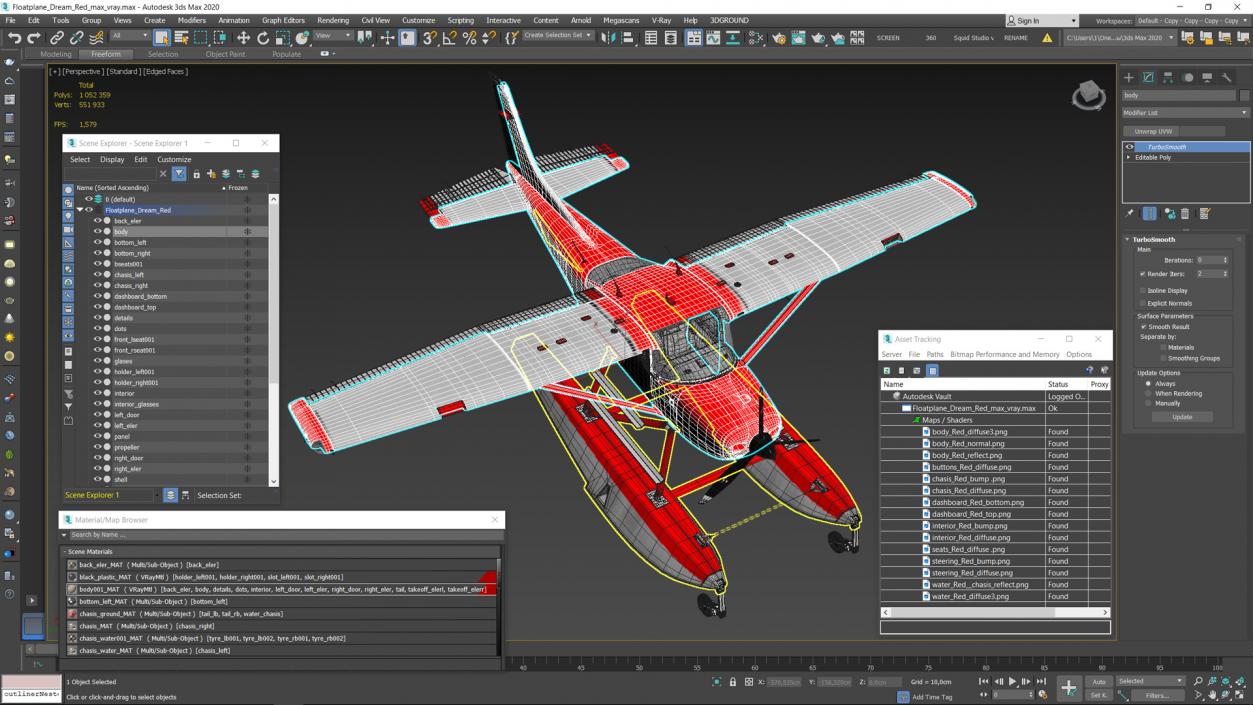 3D model Floatplane Dream Red