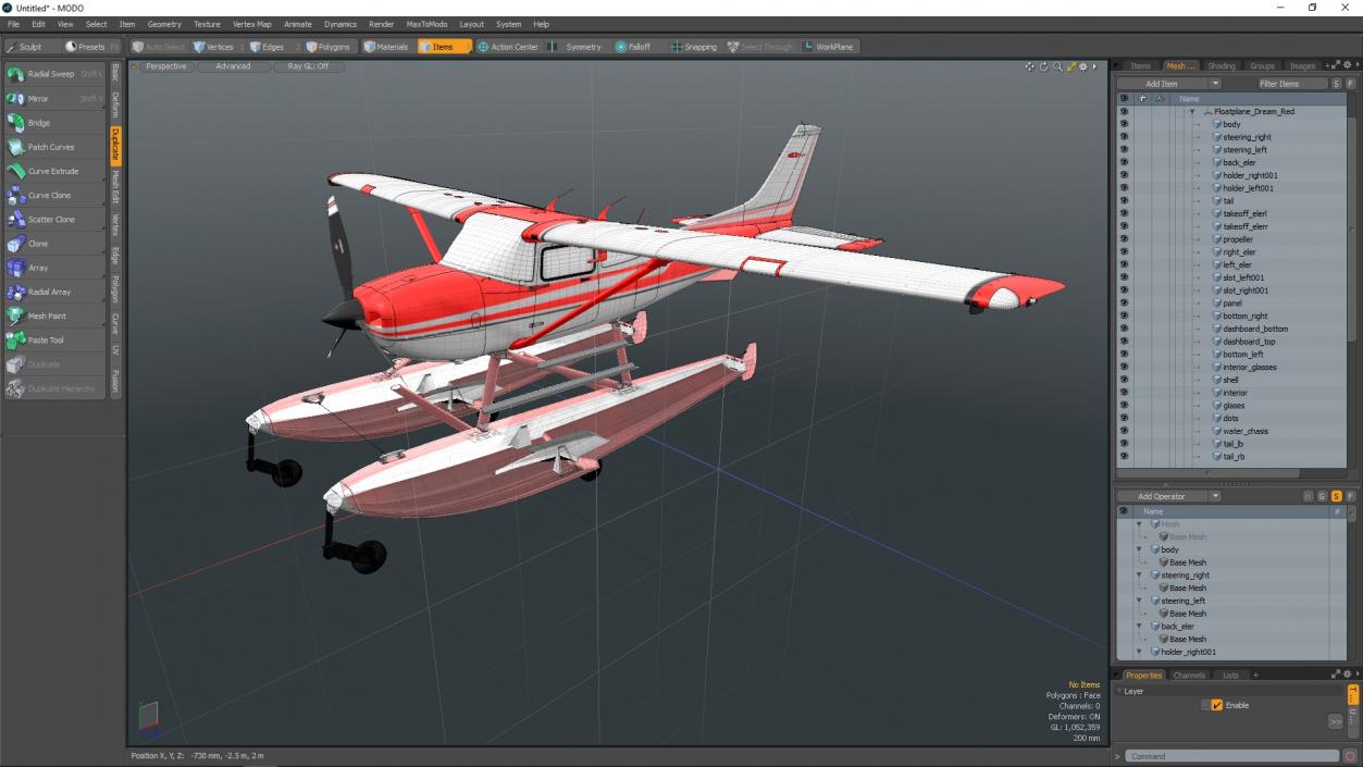 3D model Floatplane Dream Red