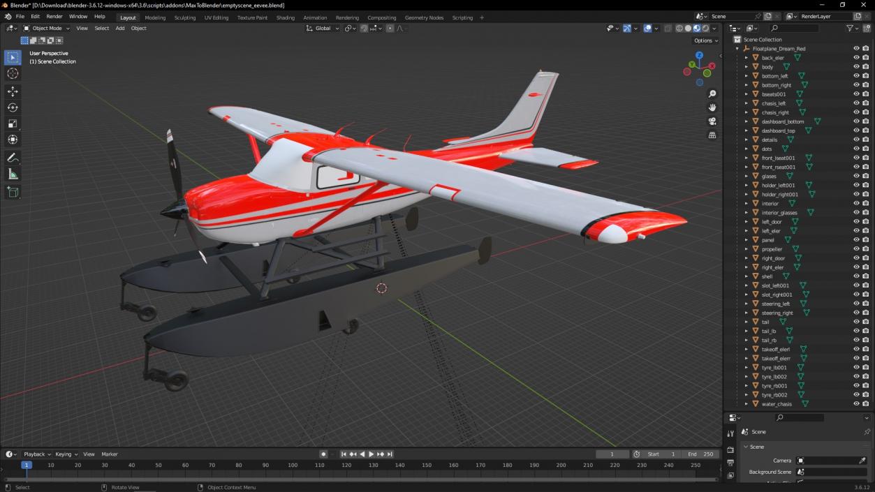 3D model Floatplane Dream Red