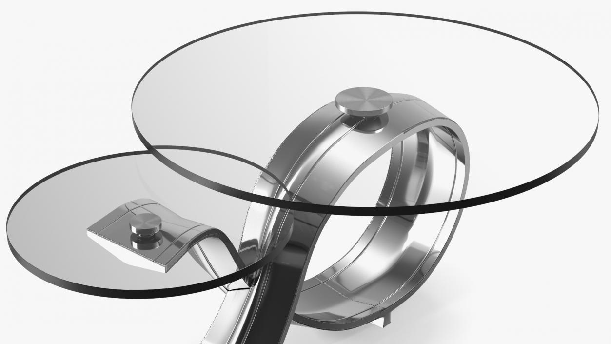 Glass Coffee Table Stainless Steel 3D model