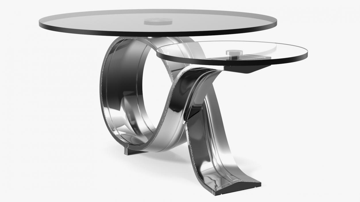 Glass Coffee Table Stainless Steel 3D model