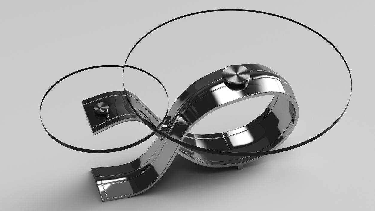 Glass Coffee Table Stainless Steel 3D model