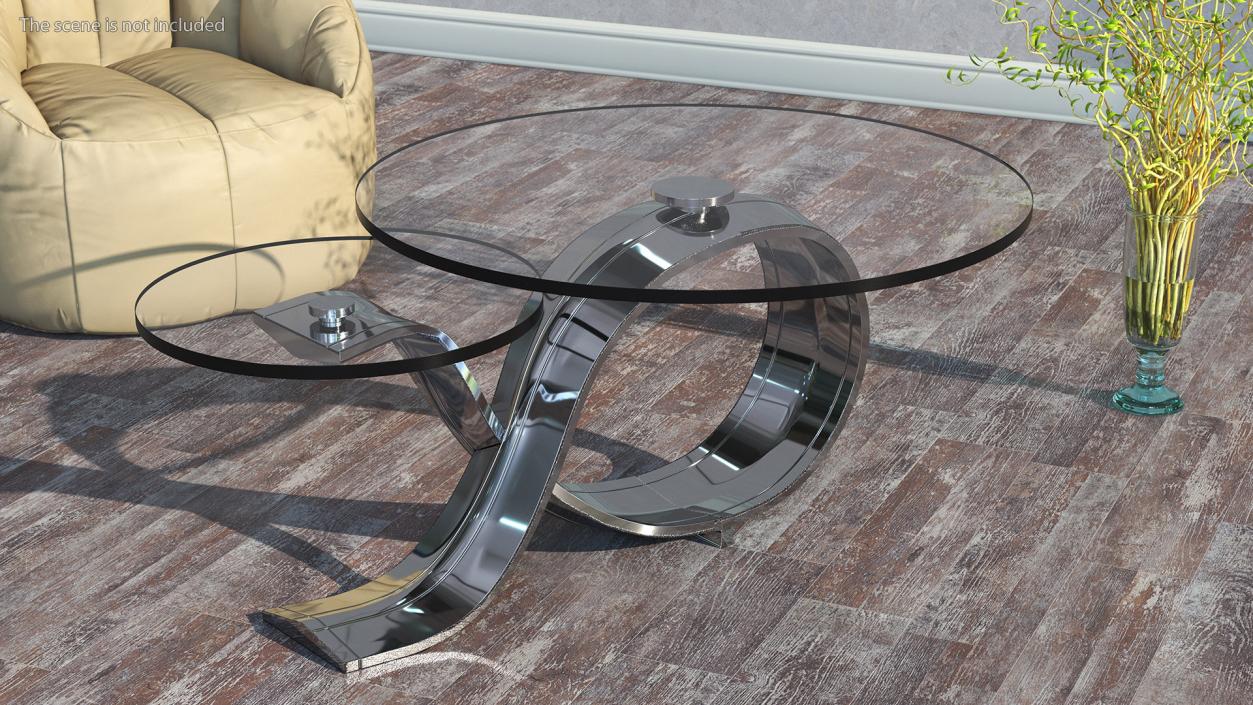 Glass Coffee Table Stainless Steel 3D model