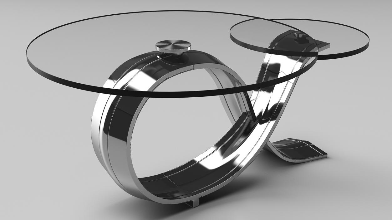 Glass Coffee Table Stainless Steel 3D model