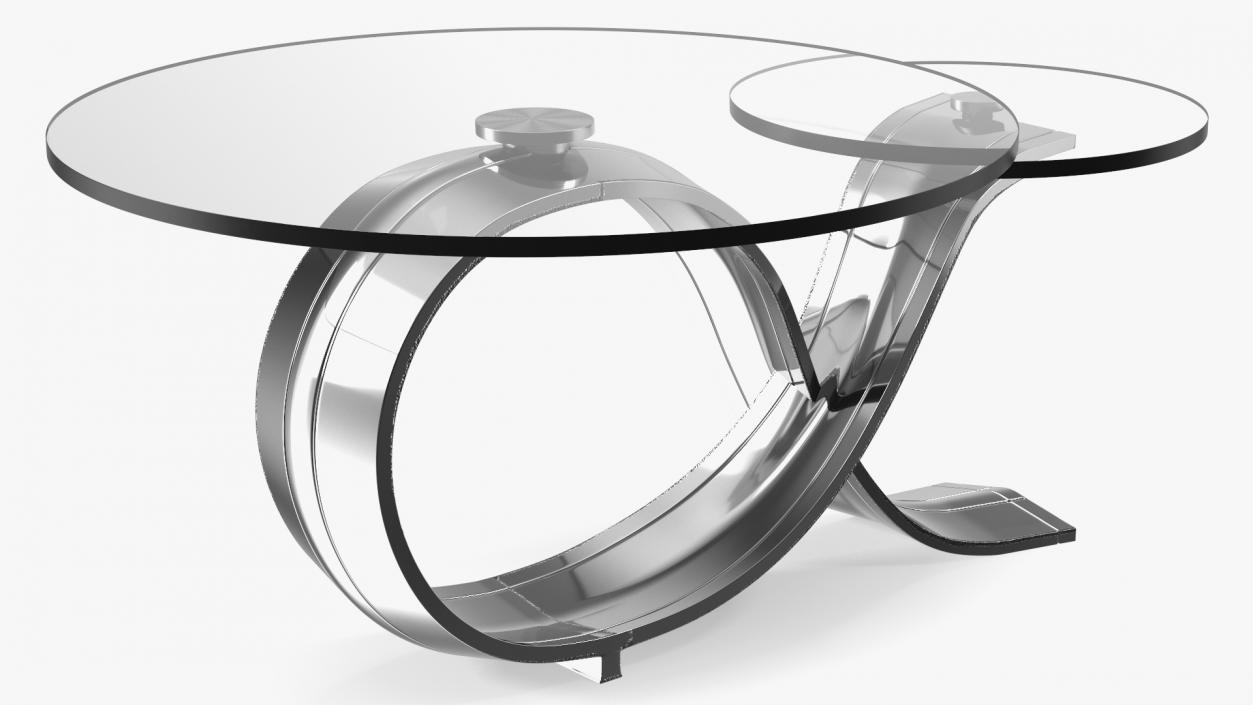 Glass Coffee Table Stainless Steel 3D model