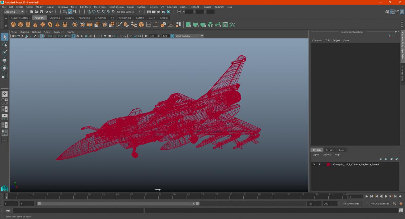 Chengdu J10 B Chinese Air Force Armed 3D