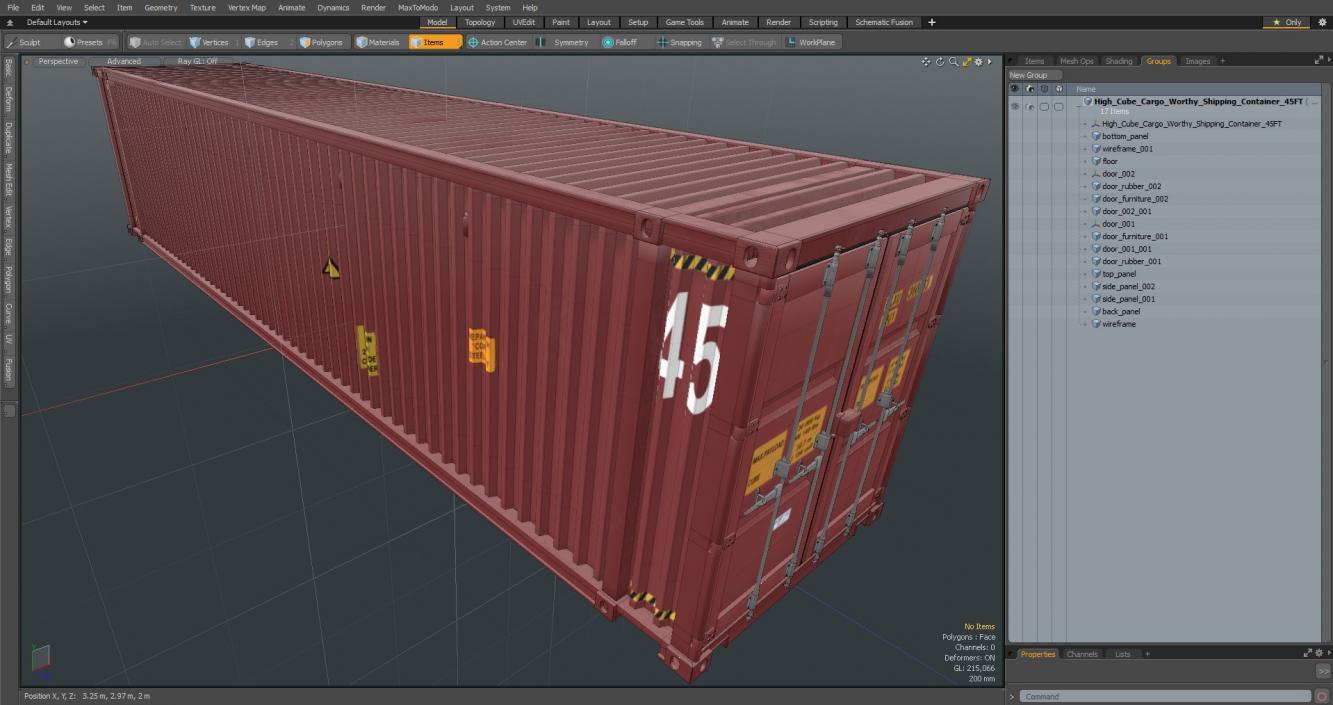 3D High Cube Cargo Worthy Shipping Container 45FT