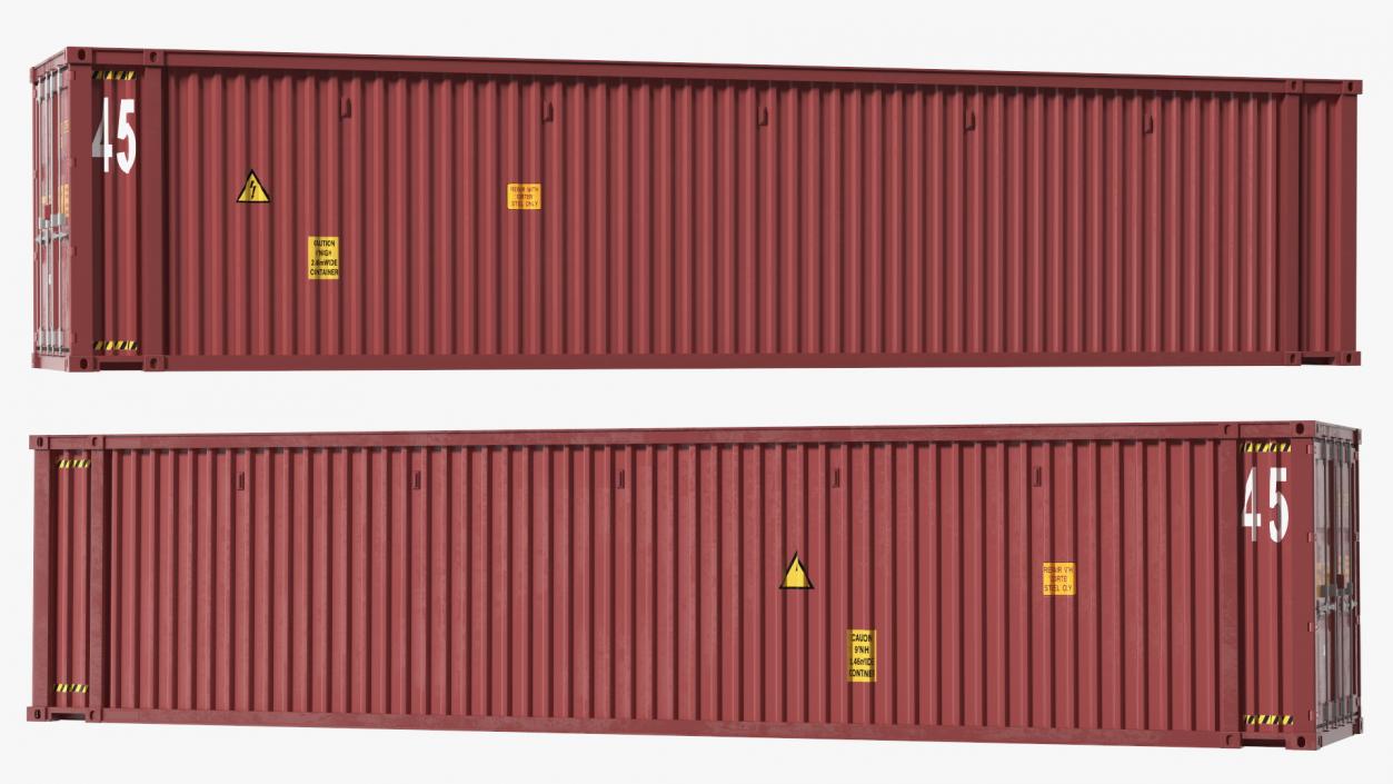 3D High Cube Cargo Worthy Shipping Container 45FT