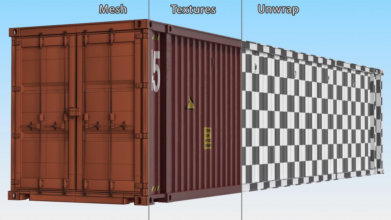 3D High Cube Cargo Worthy Shipping Container 45FT