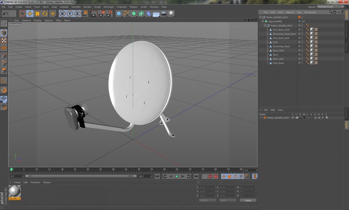 Home Satellite Dish 3D model