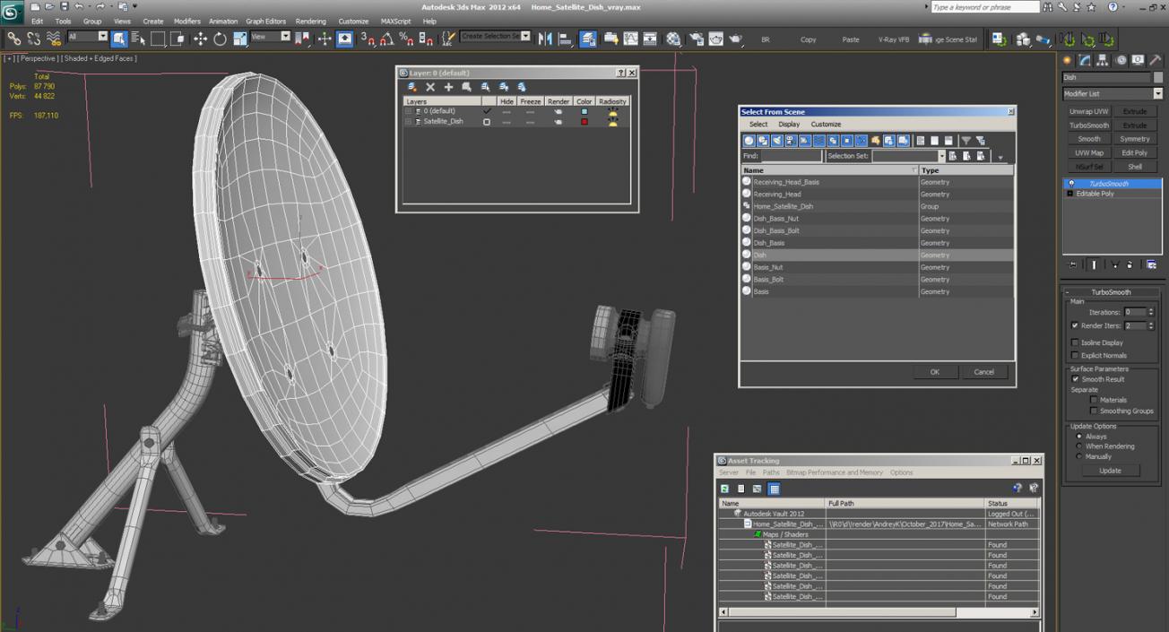 Home Satellite Dish 3D model