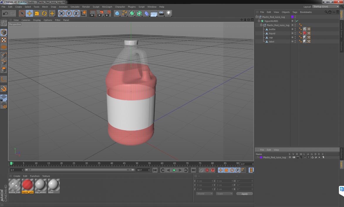 3D Plastic Red Juice Jug