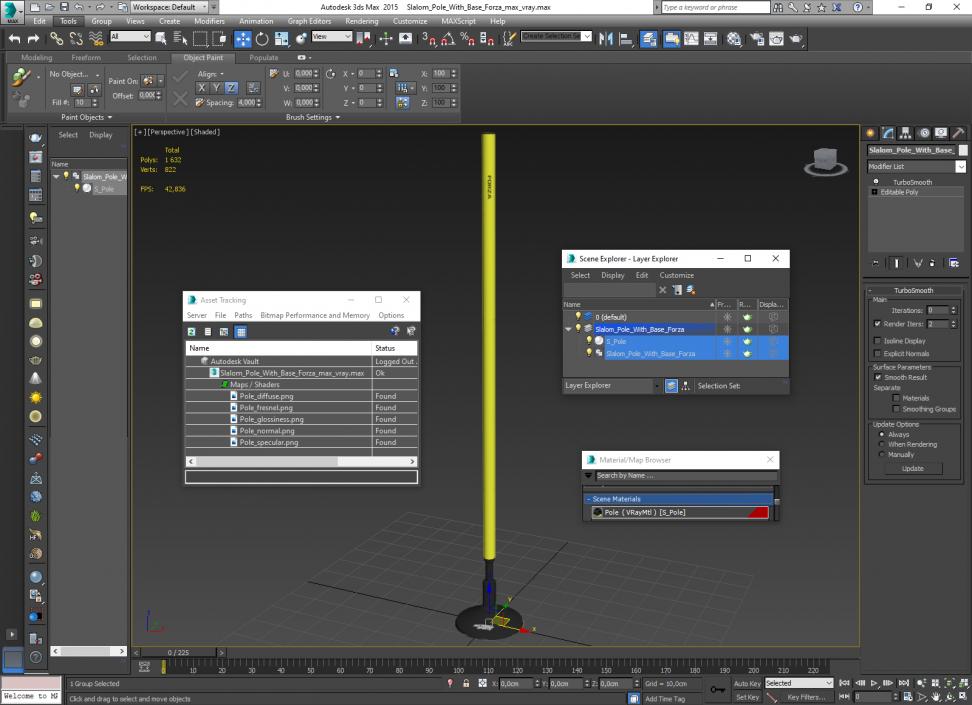 Slalom Pole With Base Forza 3D