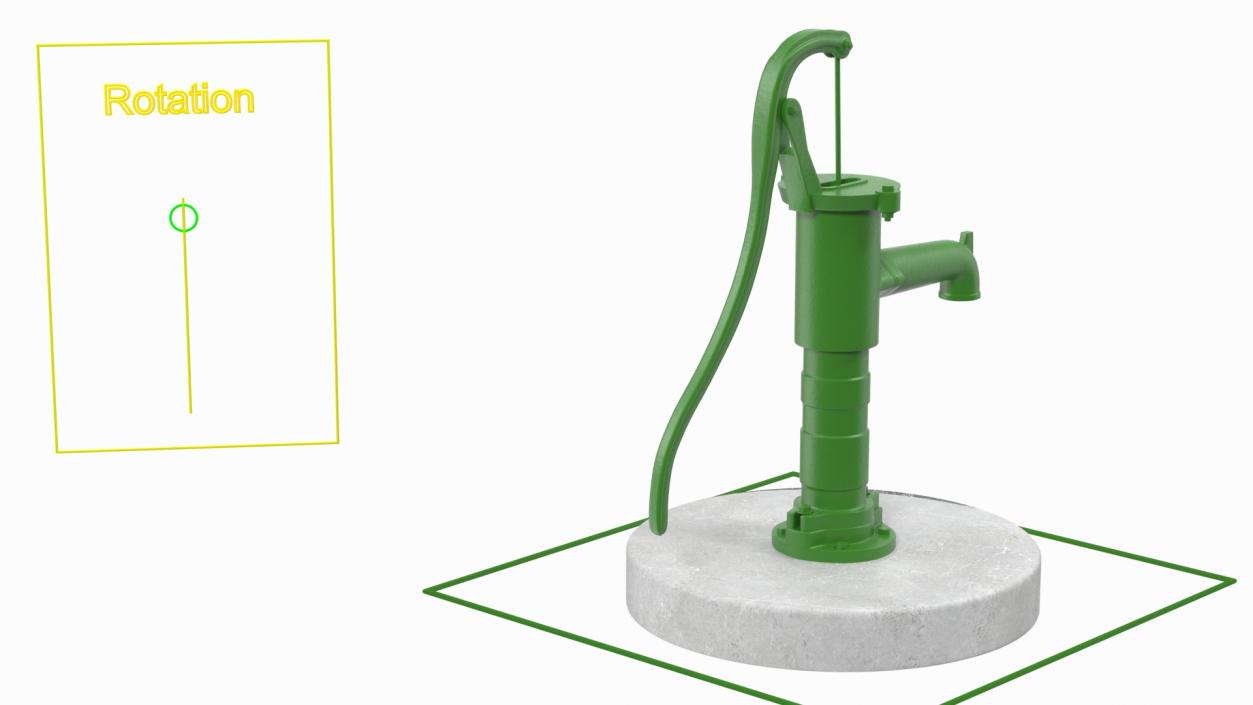 Hand Water Pump Rigged 3D