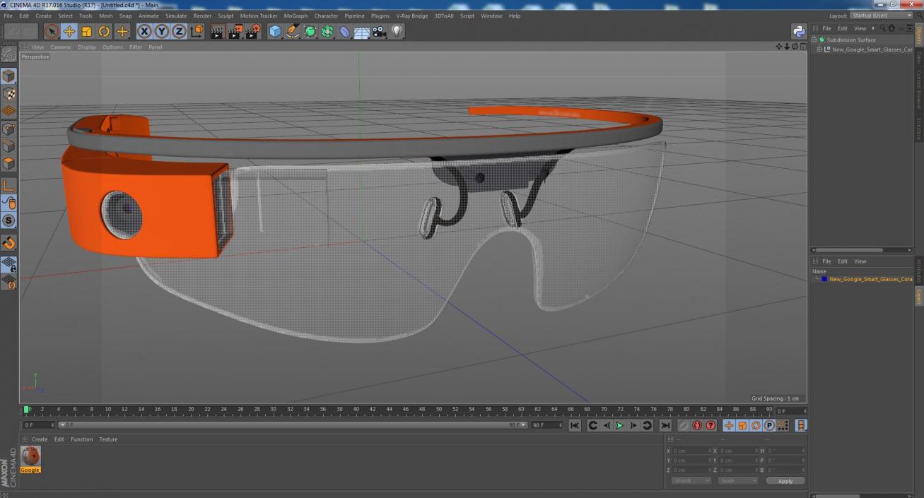 3D model New Google Smart Glasses Coral