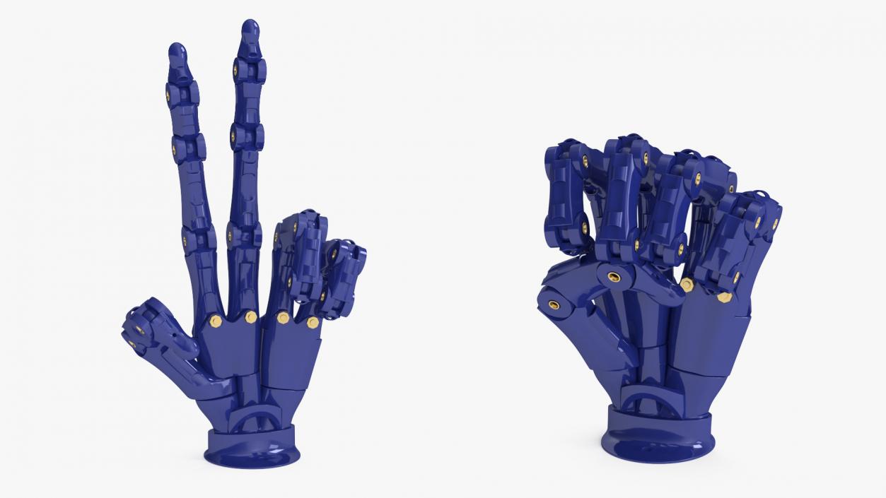 Robotic Arm Blue Rigged for Maya 3D