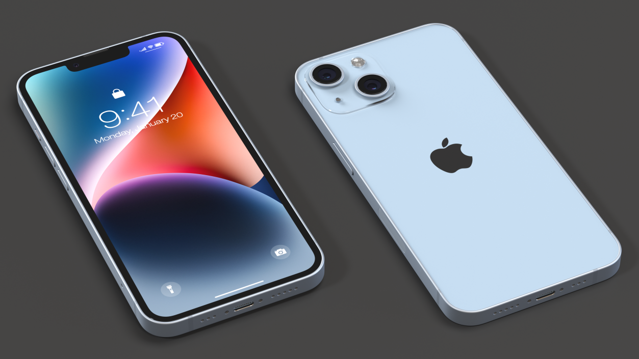 3D model Apple iPhone 14 Blue