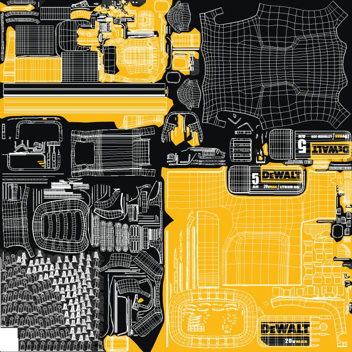 3D DEWALT DCHT820P1 20V Hedge Trimmer with 5Ah Pack model