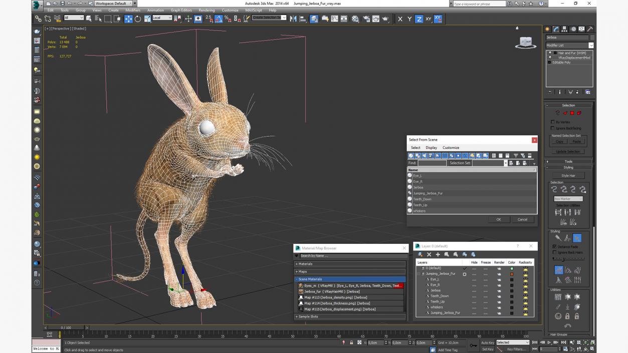 3D Jumping Jerboa Fur model