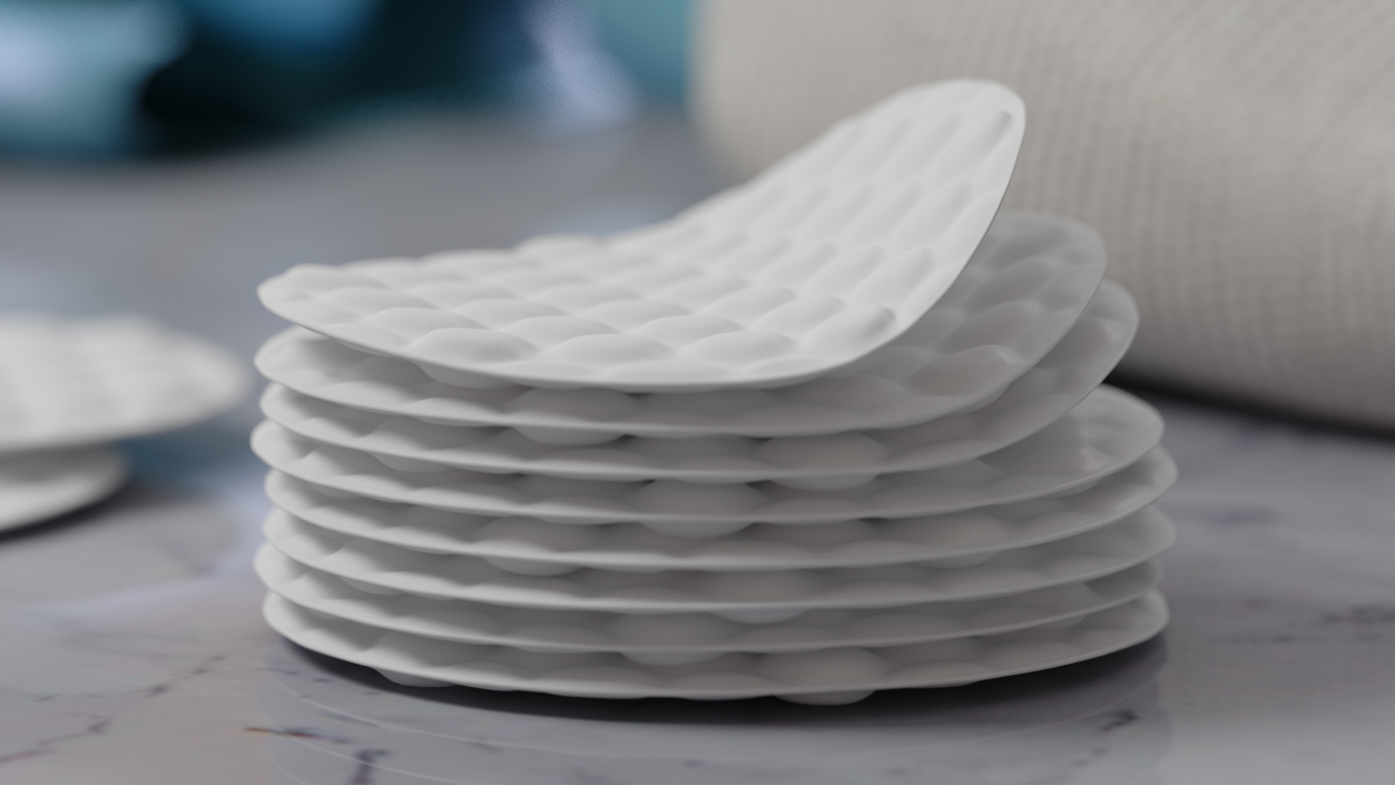 Cotton Pads Stack 3D