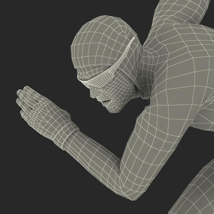 Speed Skater Pose 3 3D model