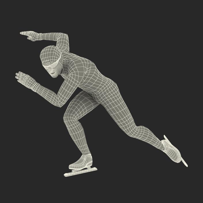 Speed Skater Pose 3 3D model