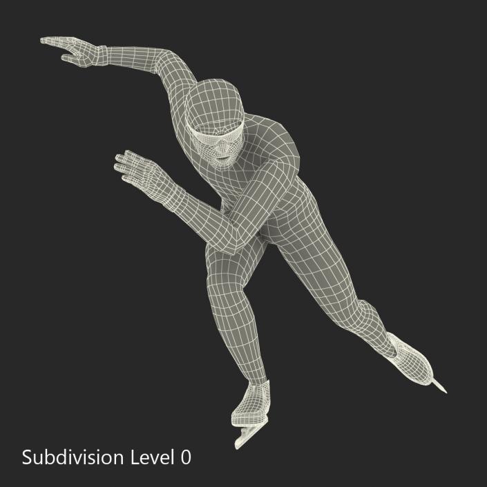 Speed Skater Pose 3 3D model