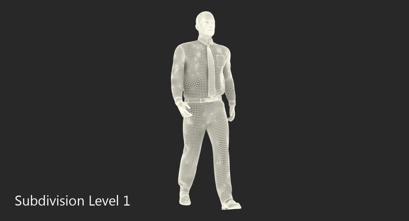 3D Office Worker Walking Pose