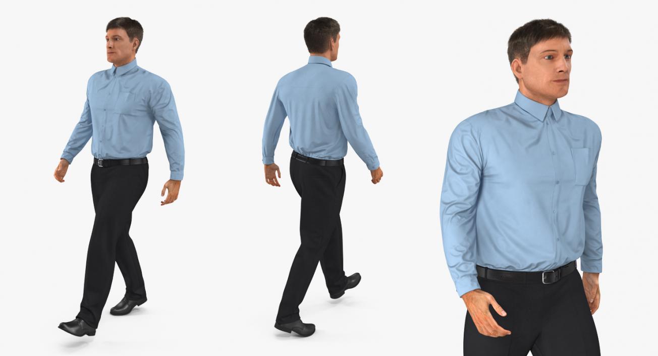 3D Office Worker Walking Pose