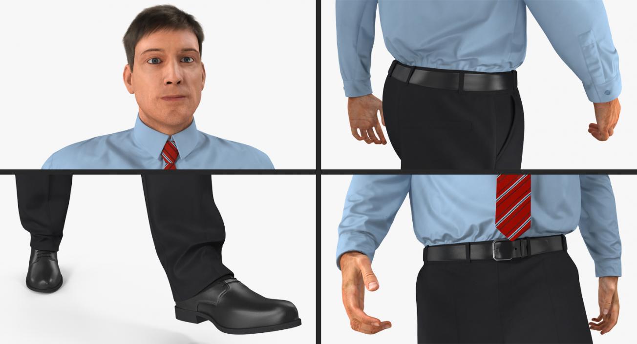 3D Office Worker Walking Pose