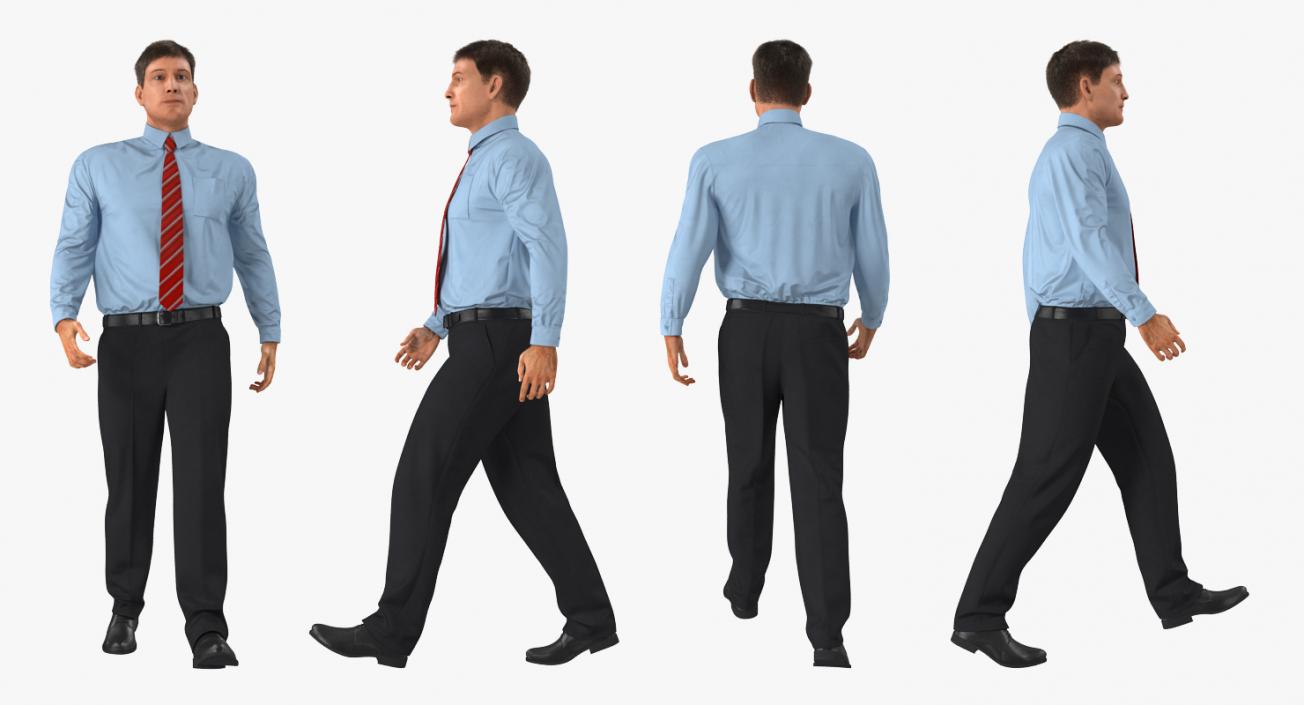 3D Office Worker Walking Pose