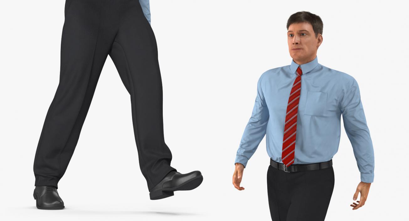 3D Office Worker Walking Pose