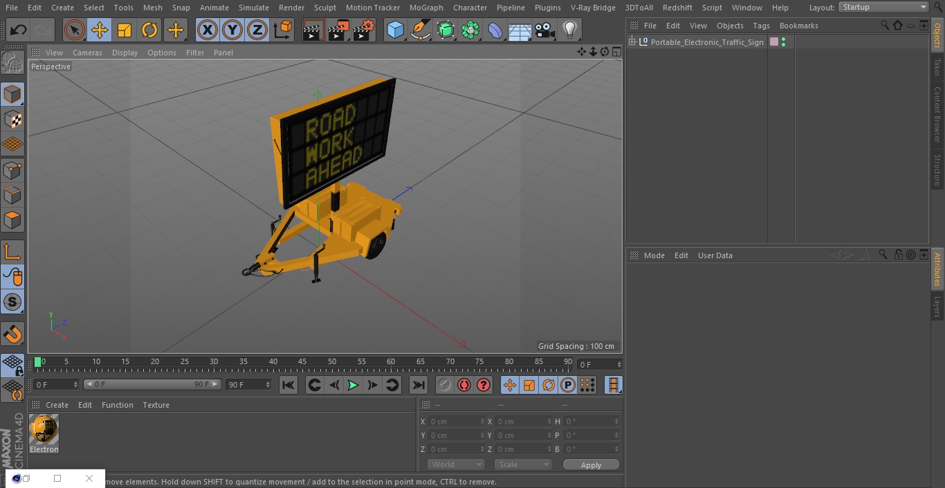 Portable Electronic Traffic Sign 3D