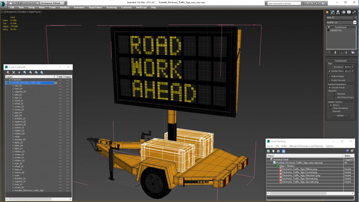 Portable Electronic Traffic Sign 3D