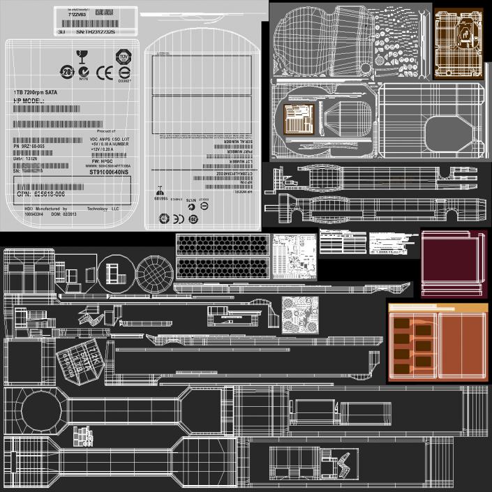 1TB HDD 3D model