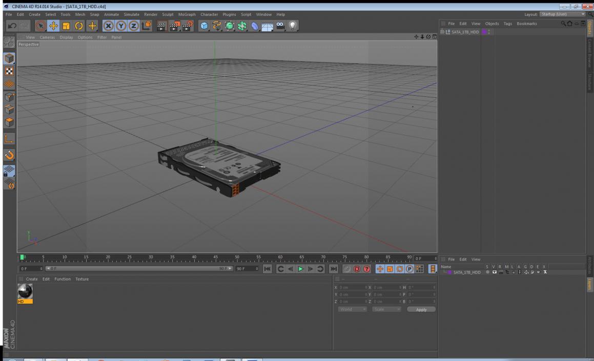1TB HDD 3D model
