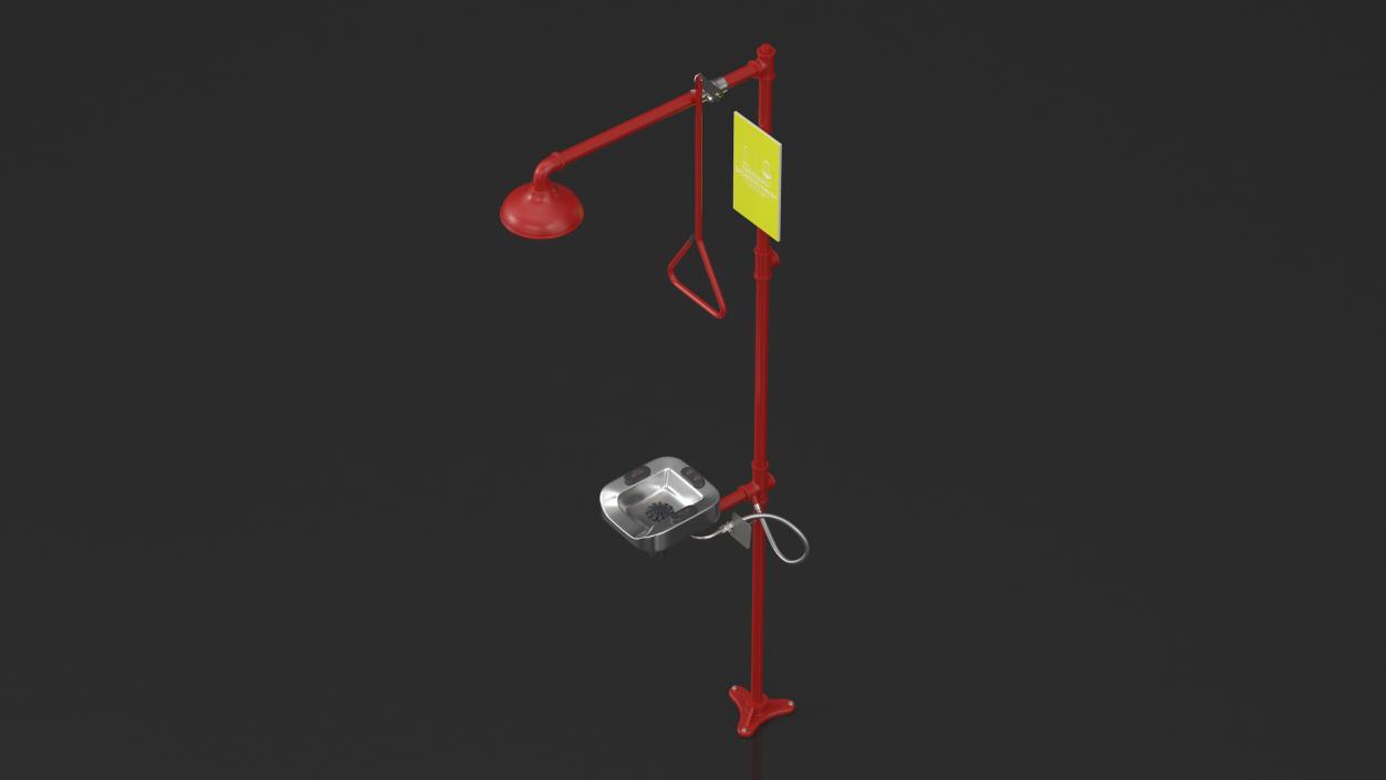 3D model Safety Shower Station Red