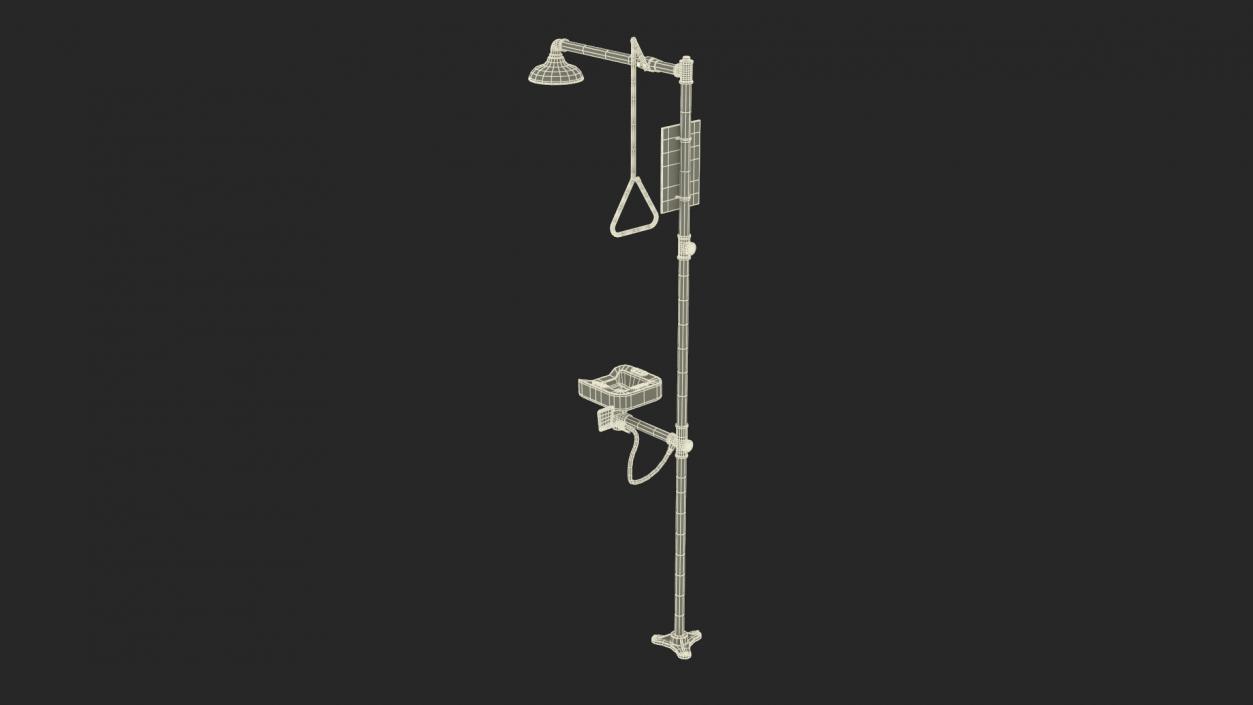 3D model Safety Shower Station Red