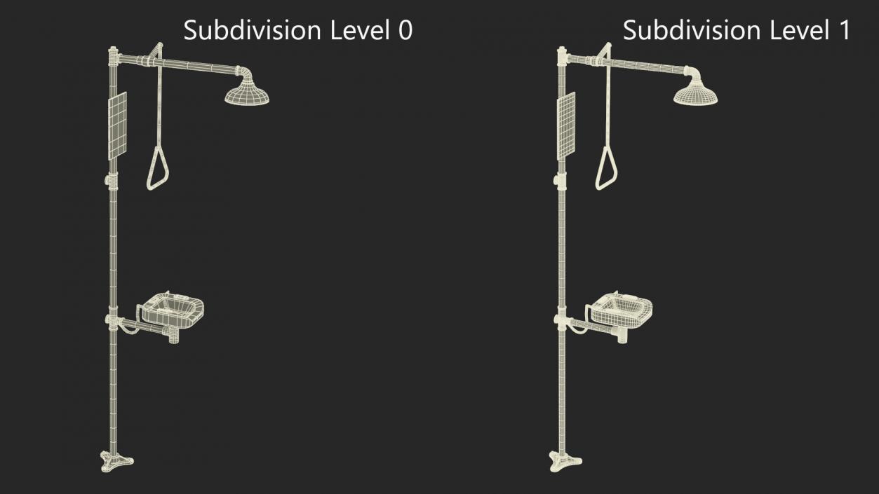 3D model Safety Shower Station Red