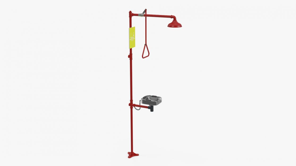 3D model Safety Shower Station Red