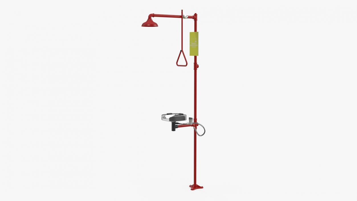 3D model Safety Shower Station Red