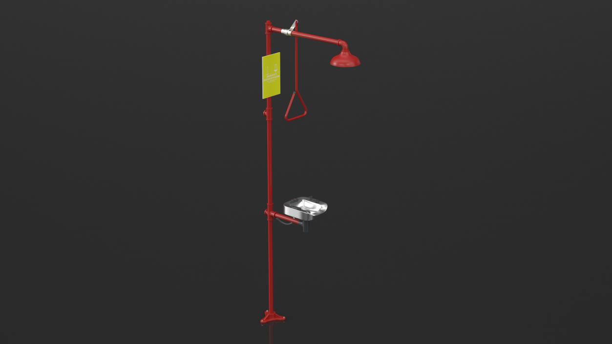 3D model Safety Shower Station Red