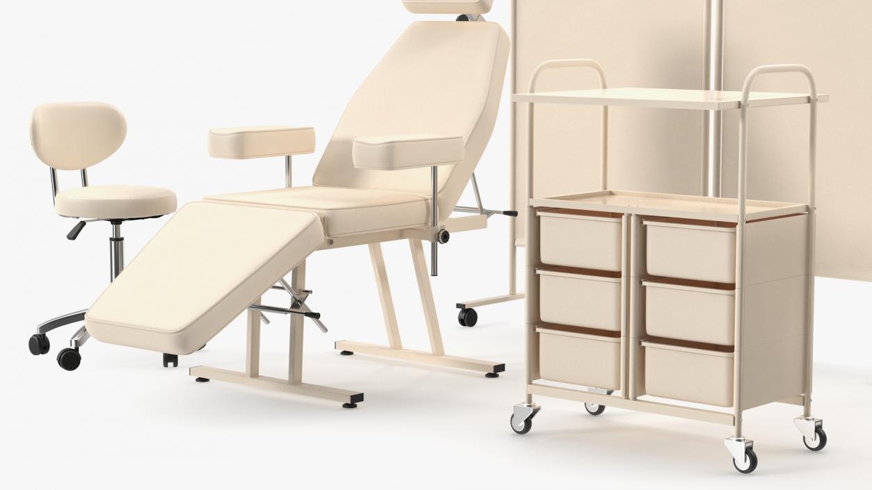 Doctors Office Furniture Set Beige 3D model