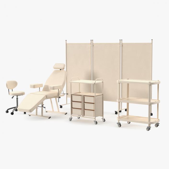 Doctors Office Furniture Set Beige 3D model