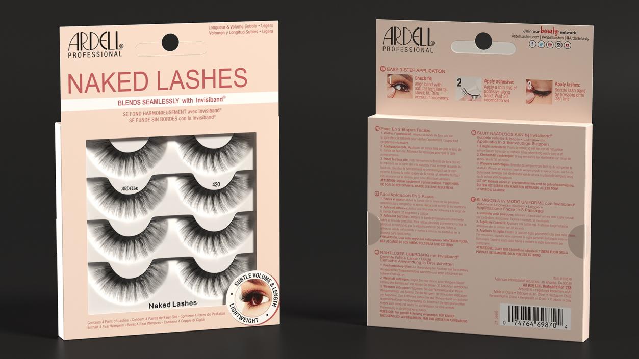 Naked Lashes False Eyelashes in Package 3D model