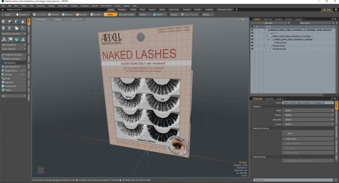 Naked Lashes False Eyelashes in Package 3D model