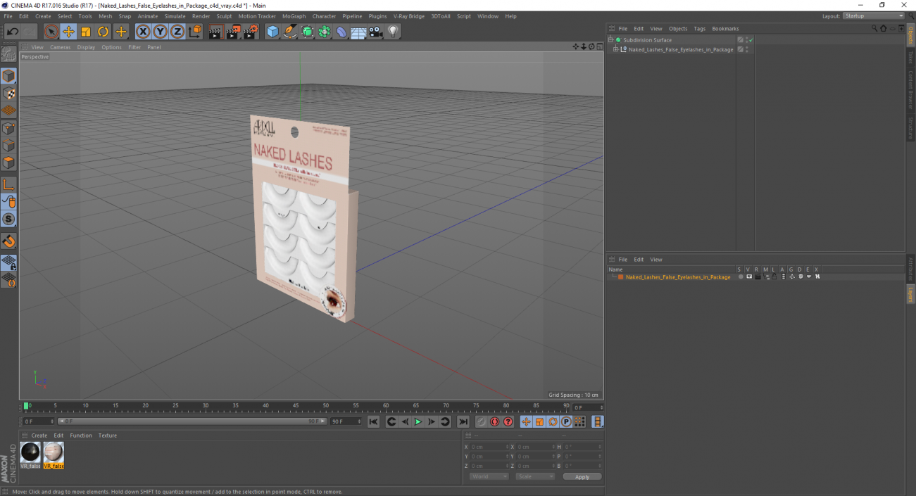 Naked Lashes False Eyelashes in Package 3D model