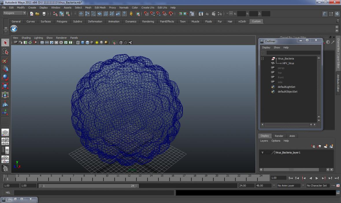 Virus Bacteria 3D model